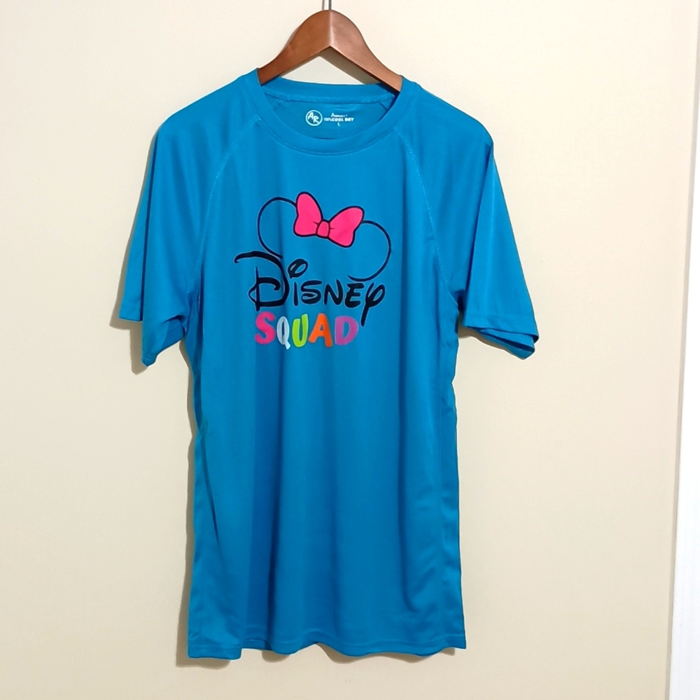NWOT Disney Squad Minnie Mouse jersey, teal blue color, size Large